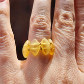 Lemon Amber Marquise Bead Stretch Ring